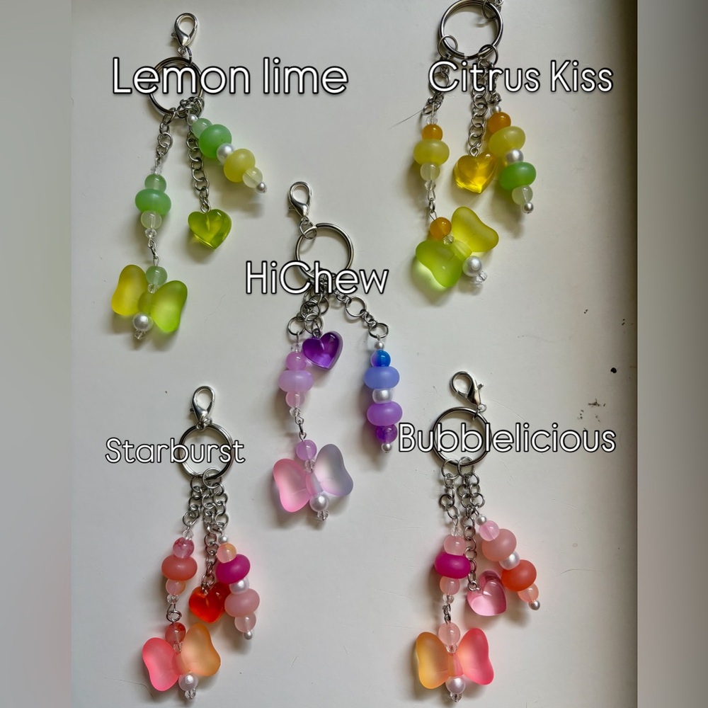 Vibrant Beaded Keychain Set
